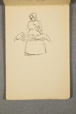 Market Woman. Detail Sketch for "The Hearse on Potsdamer Platz"