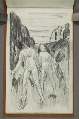 Naked Man and Woman in Rocky Landscape