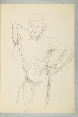 Naked Male with Arms Raised