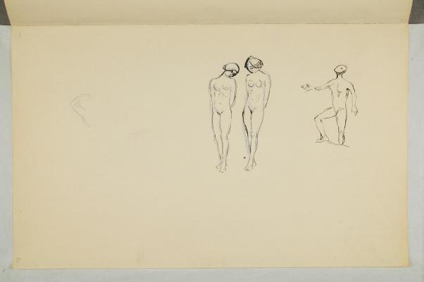 "Two Graces", Standing Male Figure. Detail Sketches for "The Human Mountain"
