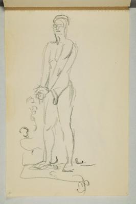Standing Naked Man. Draft for a National Monument