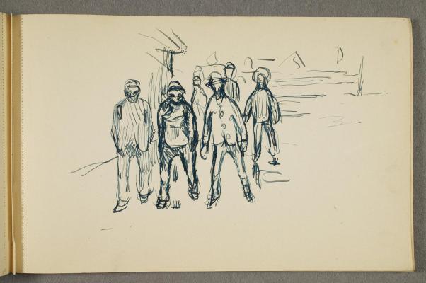 Workers Walking. Sketch for "Workers on their Way Home" (?)