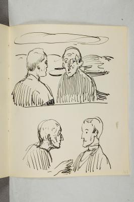 Two Sketches of Two Men Conversing