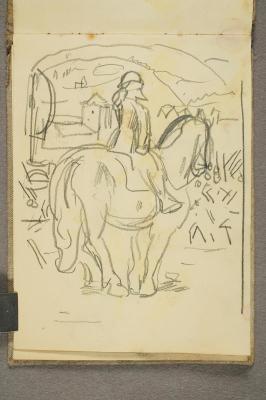 Draft for Bergen Stock Exchange: Man on a Horse