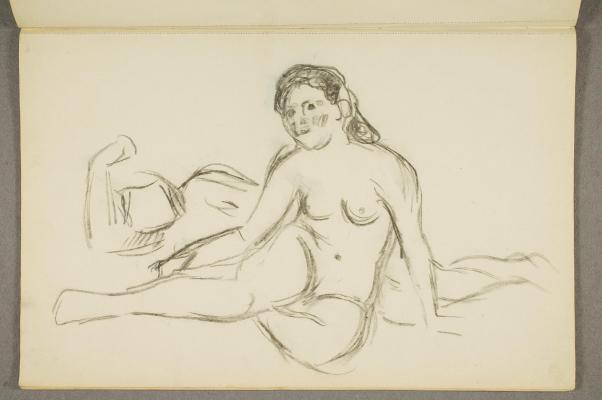 Two Female Nudes. Sitting and Reclining