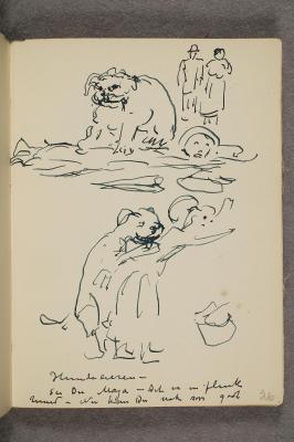 To karikaturer av Gunneruds hund