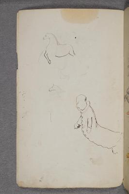 a) Two Unfinished Sketches of a Horse b) A Clergyman