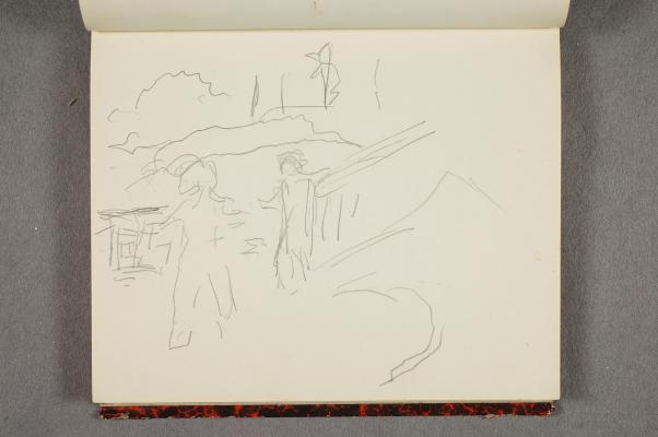 Sketch for "Two Women by the Veranda Steps"