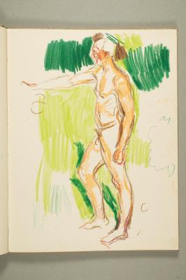 Standing Naked Man with Outstretched Arm