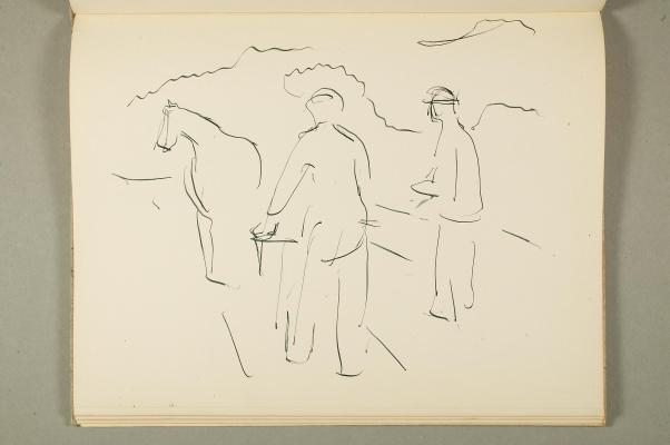 Horse Ploughing and Two Men