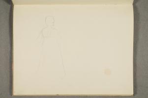 Påbegynt tegning av stående kvinne