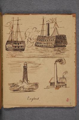 England: Two Ships, Lighthouse, Factory