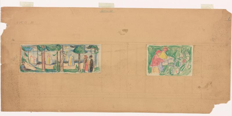 Draft for the Freia Frieze: Girls Watering Flowers