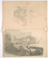 a) Ved aftensbordet b) Christian Munch ved parafinlampen c) Andreas leser