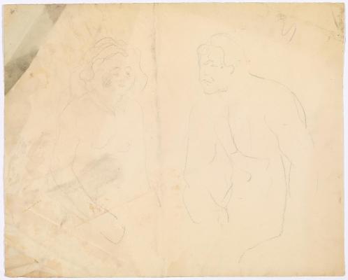 Unfinished Sketch of Naked Man and Woman
