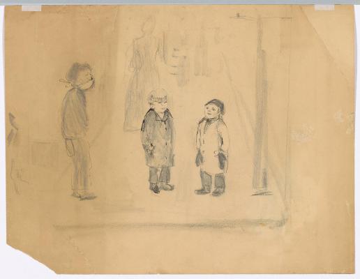 Three Boys on the Sidewalk
