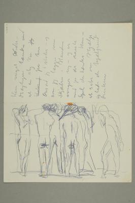 Letter to Jappe Nilssen with a Sketch of Naked Figures
