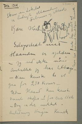 Letter to Sigurd Høst with Figure Sketches