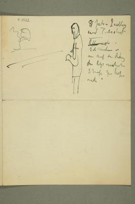 Note and sketch on a letter from Gustav Schiefler