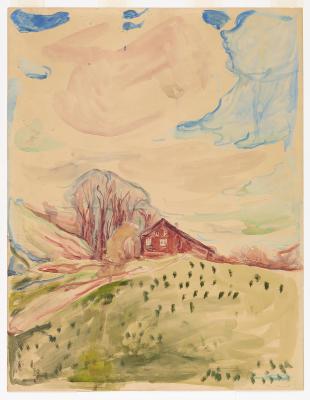 Landscape with a Red Barn