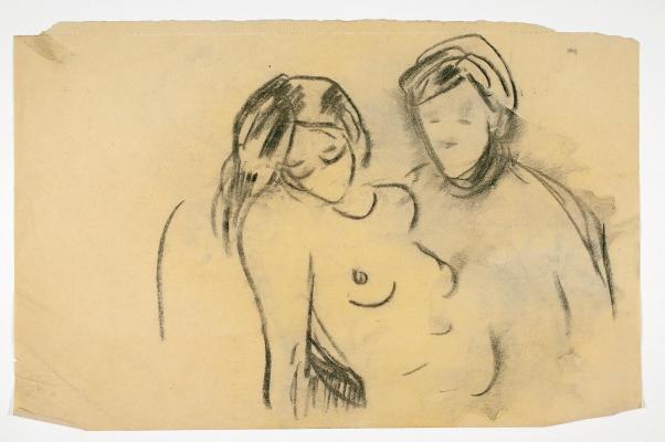Two Nudes. Man and Woman, Half Figure