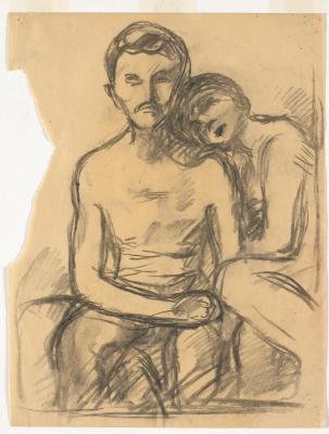 Naked Couple. Study for "The Seducer"