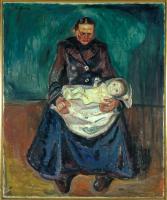 Kvinne med sitt syke barn. Arv