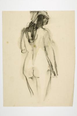 Standing Female Nude with Back Turned