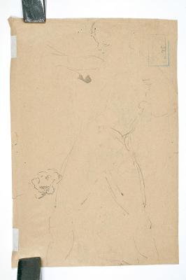 Sketches of a Man Standing and a Male Head