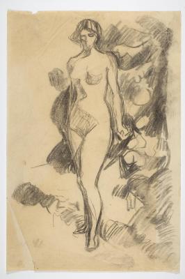 Standing Naked Woman in a Landscape