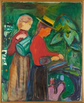 Piker som vanner blomster (Linde-frisen)