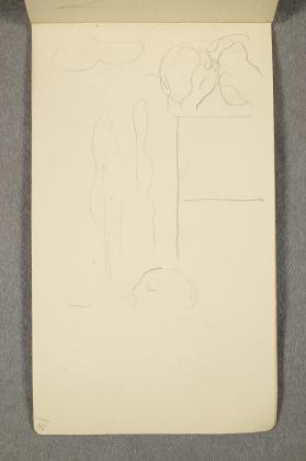 Påbegynt skisse til illustrasjon av "Les Fleurs du Mal". Une charogne